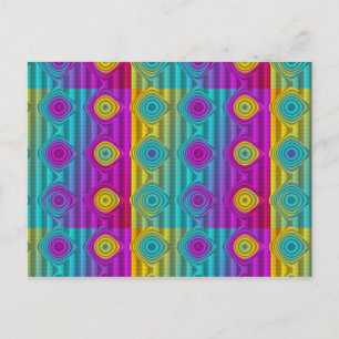 Carte Postale ART motif - rayures 3D couleur 20