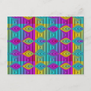 Carte Postale ART motif - rayures 3D couleur 21