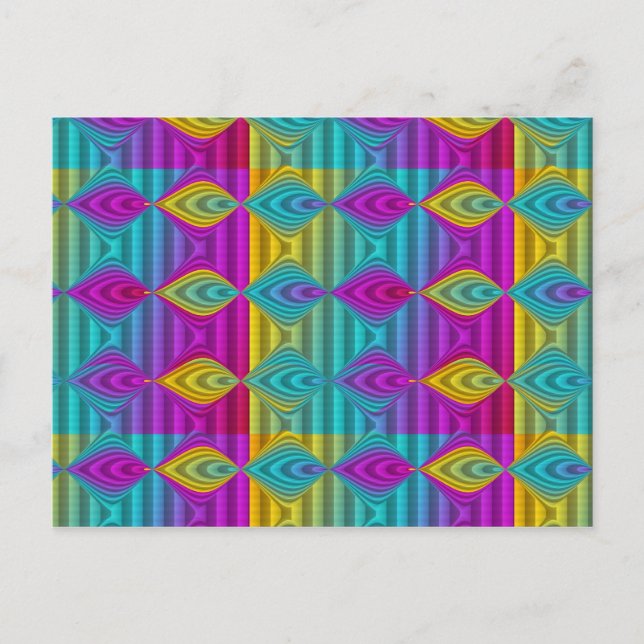 Carte Postale ART motif - rayures 3D couleur 21 (Devant)