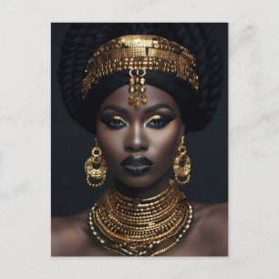 Carte Postale Art Mural Africain Américain, Art Femme Noire