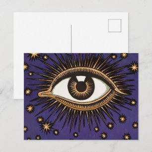 Carte Postale Art Mystique Céleste de l'Œil qui voit tout de Sty