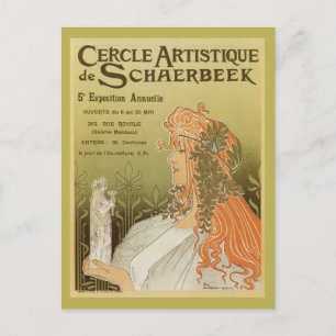 Carte Postale Art nouveau 1897 Club artistique de Schaerbeek