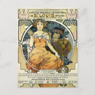 Carte Postale Art nouveau 1904 Exposition mondiale par Alphonse 