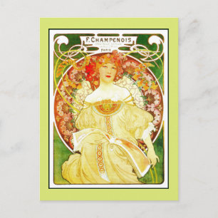 Carte Postale Art Nouveau Alfons Mucha, Paris impression et