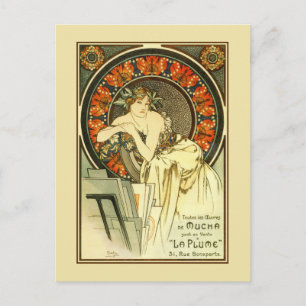 Carte Postale Art Nouveau Alfons Mucha, portfolio et