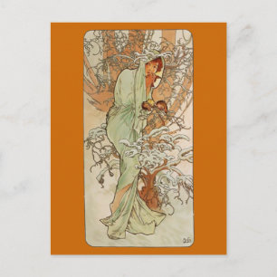Carte Postale Art Nouveau - Alphonse Mucha - Hiver
