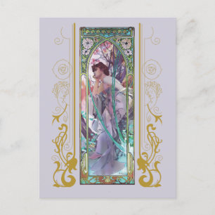 Carte Postale Art Nouveau Alphonse Mucha Soirée Contemplation