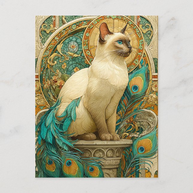 Carte Postale Art Nouveau Chat (Devant)