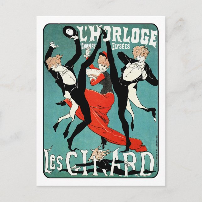 Carte Postale Art Nouveau Dance Image de Jules Cheret (Devant)