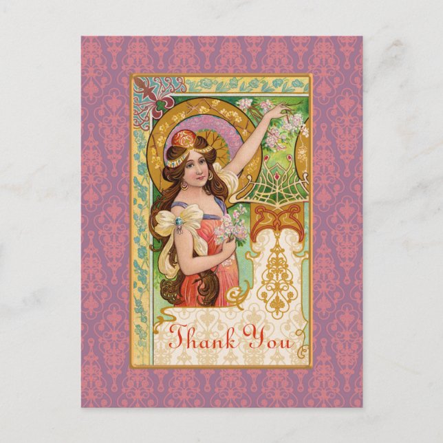 Carte postale Art nouveau de printemps (Devant)