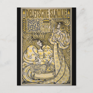 Carte Postale Art Nouveau Delftsche Slaolie Delft