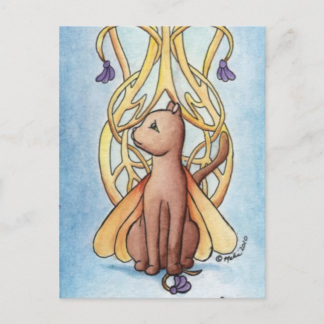 Carte Postale Art Nouveau Fairy Cat (Devant)