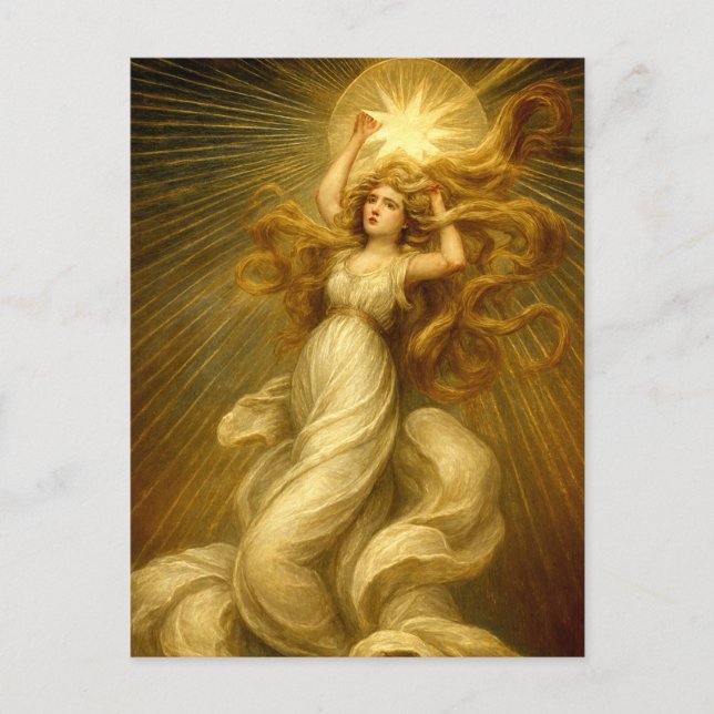 Carte Postale Art Nouveau Girl Reaching For The Stars (Devant)