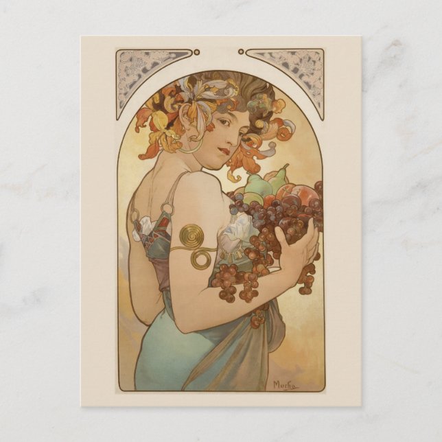 Carte Postale Art Nouveau Jugendstil Mucha (Devant)
