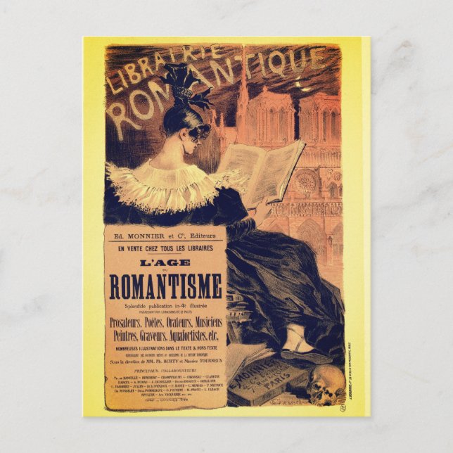 Carte Postale Art nouveau librairie romantique gothique grasset (Devant)