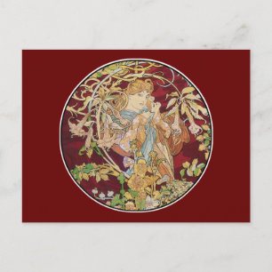 Carte postale Art nouveau : Mucha - Femme avec mar