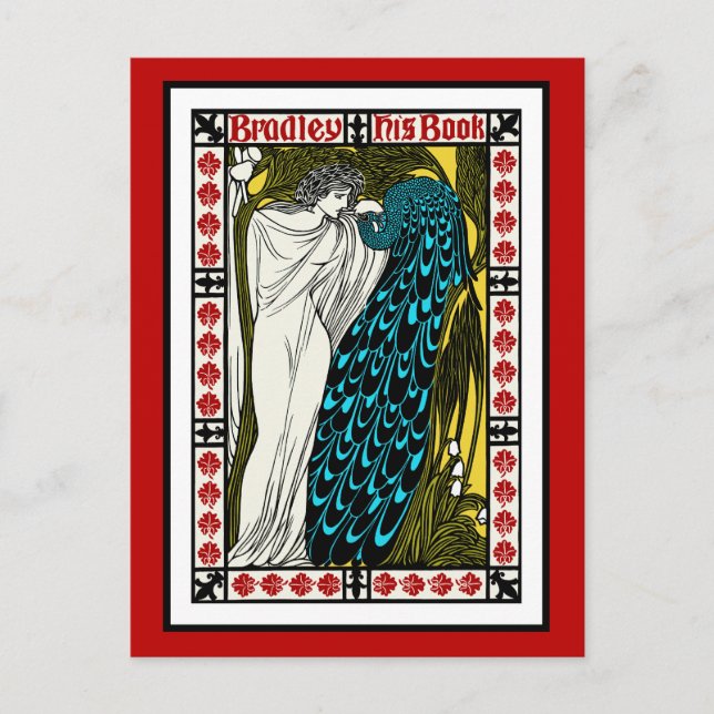Carte postale : Art Nouveau Peacock Artwork - The  (Devant)