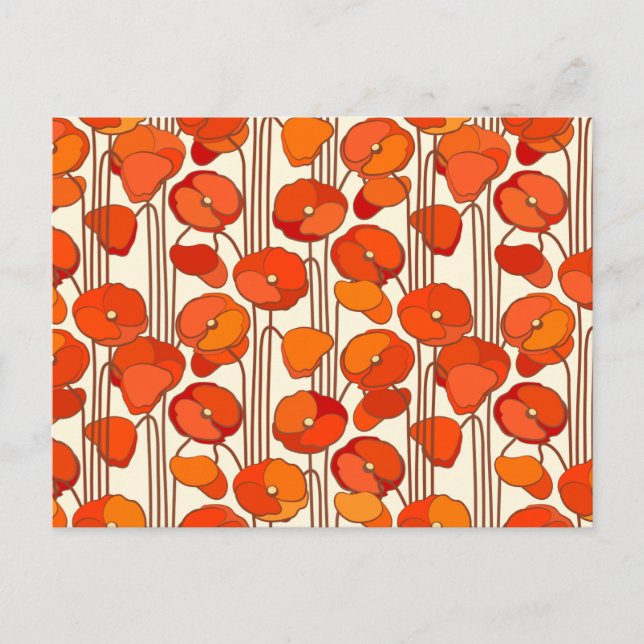 Carte postale Art Nouveau Poppies (Devant)