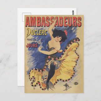 Carte Postale Art Nouveau rétro, danseuse espagnole de flamenco