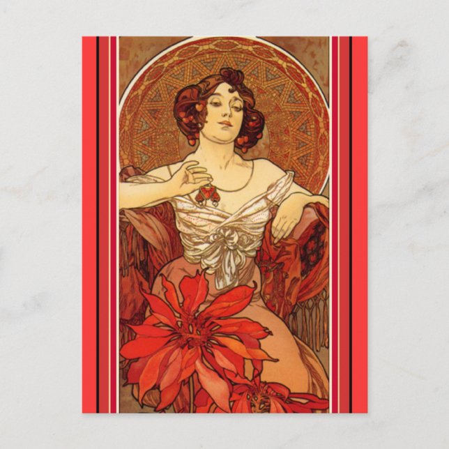 Carte Postale Art Nouveau ~ "Rubis - Les Pierres Précieuses" (Devant)