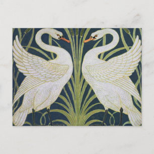 Carte Postale Art Nouveau Swan Deux Swans