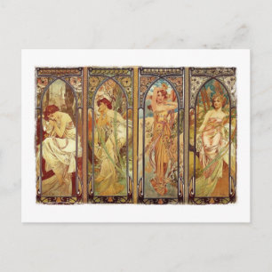 Carte Postale Art Nouveau Temps du jour