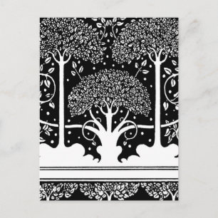 Carte Postale Art Nouveau Tree Beardsley Motif