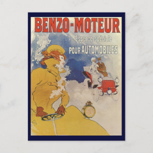 Carte Postale Art Nouveau vintage, Benzo Moteur par Jules Cheret