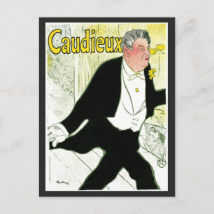 Carte Postale Art nouveau vintage, Caudieux par Toulouse Lautrec