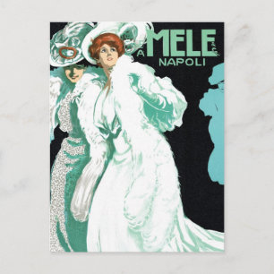 Carte Postale Art Nouveau vintage, Italie Mode et Femme