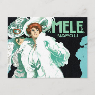 Carte Postale Art Nouveau vintage, Italie Mode et Femme