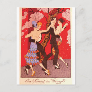 Carte Postale Art Nouveau vintage ~ La Furie du Tango