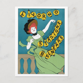 Carte Postale Art Nouveau vintage, Livorno Senorita Danser