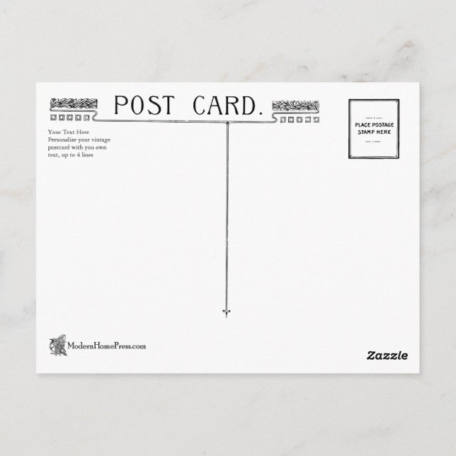 Carte postale Art Nouveau vintage Retour (Dos)