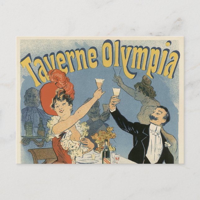 Carte Postale Art Nouveau vintage, Taverne Olympia Restaurant (Devant)