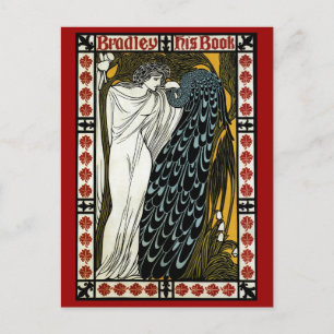 Carte Postale Art Nouveau vintage This Kiss, Femme avec Peacock