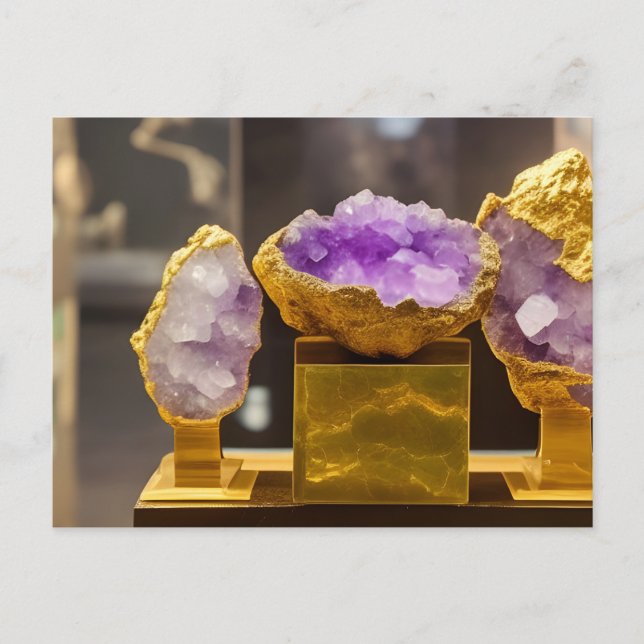 Carte Postale Art numérique d'affichage du musée Amethyst Geodes (Devant)
