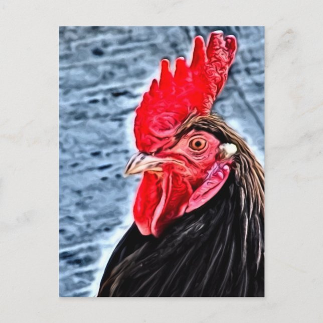 Carte Postale Art numérique de coq (Devant)