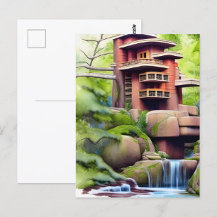 Carte Postale Art numérique de la maison d'arbre architectural