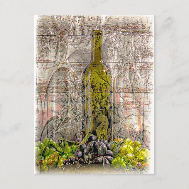 Carte postale Art numérique de raisin vintage (Devant)