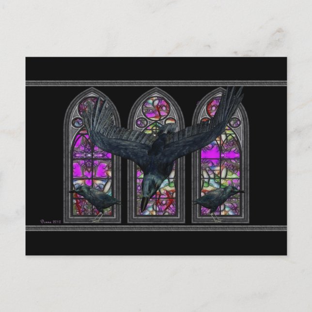 Carte postale Art numérique gothique Ravens (Devant)