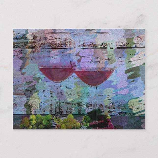 Carte postale Art numérique Impressions de vin (Devant)