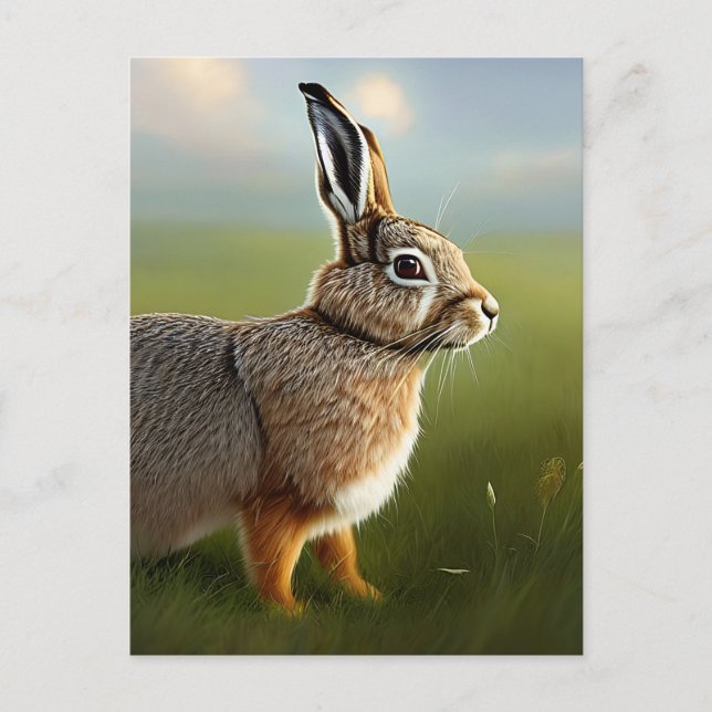 Carte Postale art numérique lapin (Devant)