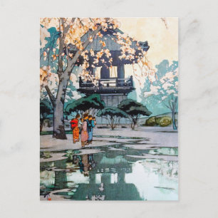 Carte Postale Art oriental cool Hiroshi Yoshida sanctuaire japon