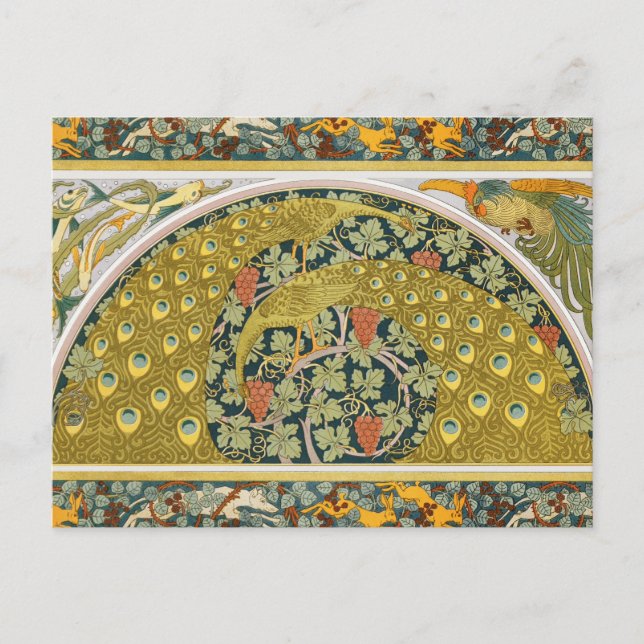 Carte Postale Art orné de style William Morris représentant un p (Devant)