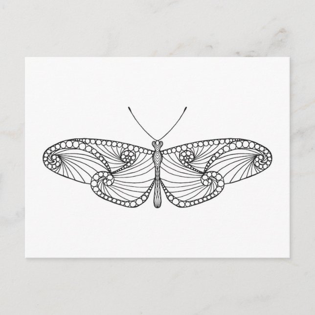 Carte Postale Art papillon inspiré (Devant)