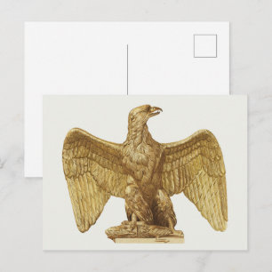 Carte Postale Art Patriotique Aigle Américain Doré Vintage