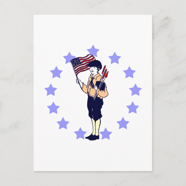 Carte Postale Art patriotique vintage 4 juillet (Devant)