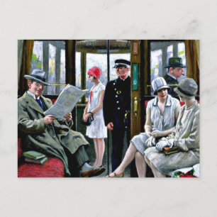 Carte Postale Art Paul-Gustave Fischer - Tram de Copenhague.