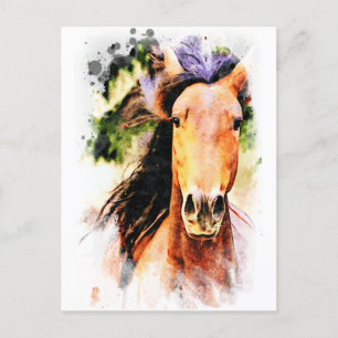 Carte Postale *~* Art Peinture Cheval Équine Artistique AR22
